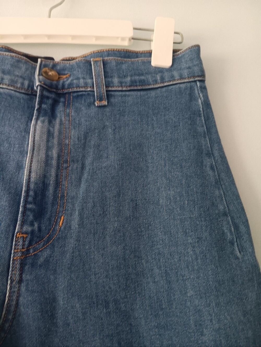 Veronica Beard Grant Blue High Rise Wide Leg Cropped Jeans Raw Hem Denim Size 27 - Picture 3 of 9